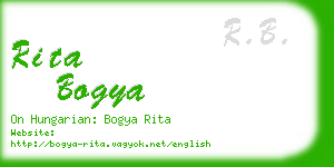 rita bogya business card